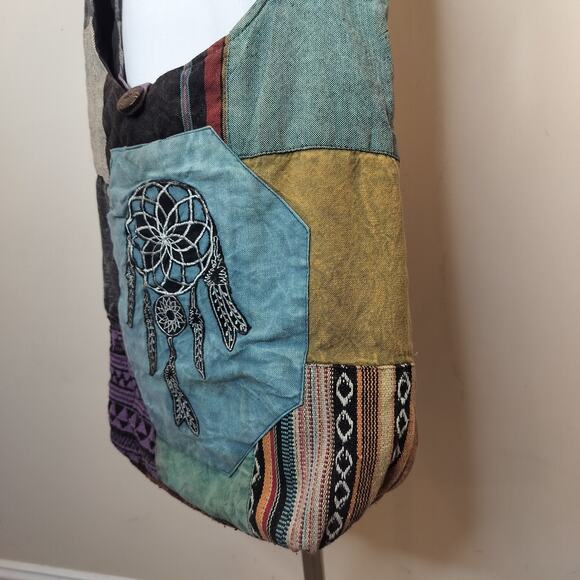 Kathmandu Imports Cotton Boho Crossbody Bag Hippie Dreamcatc.her - Picture 6 of 12